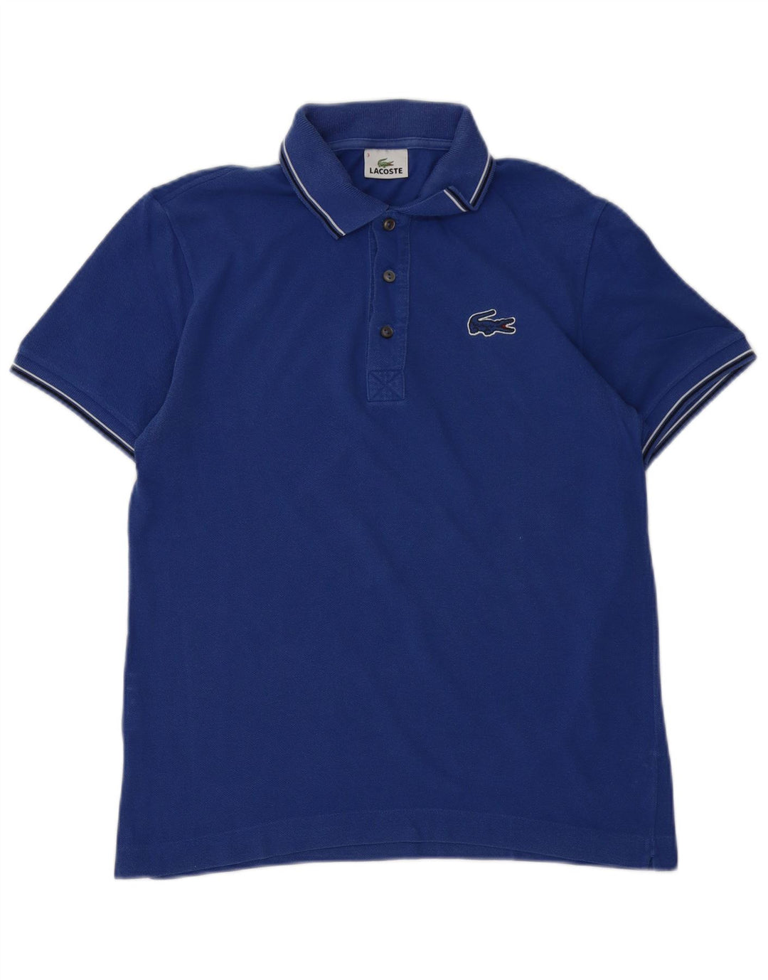 LACOSTE Herren-Poloshirt, Größe 3, klein, marineblaue Baumwolle