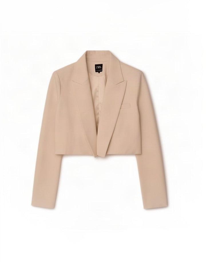 Offene Bolero-Jacke für Damen von Zara UK 16 Large Off White Polyester