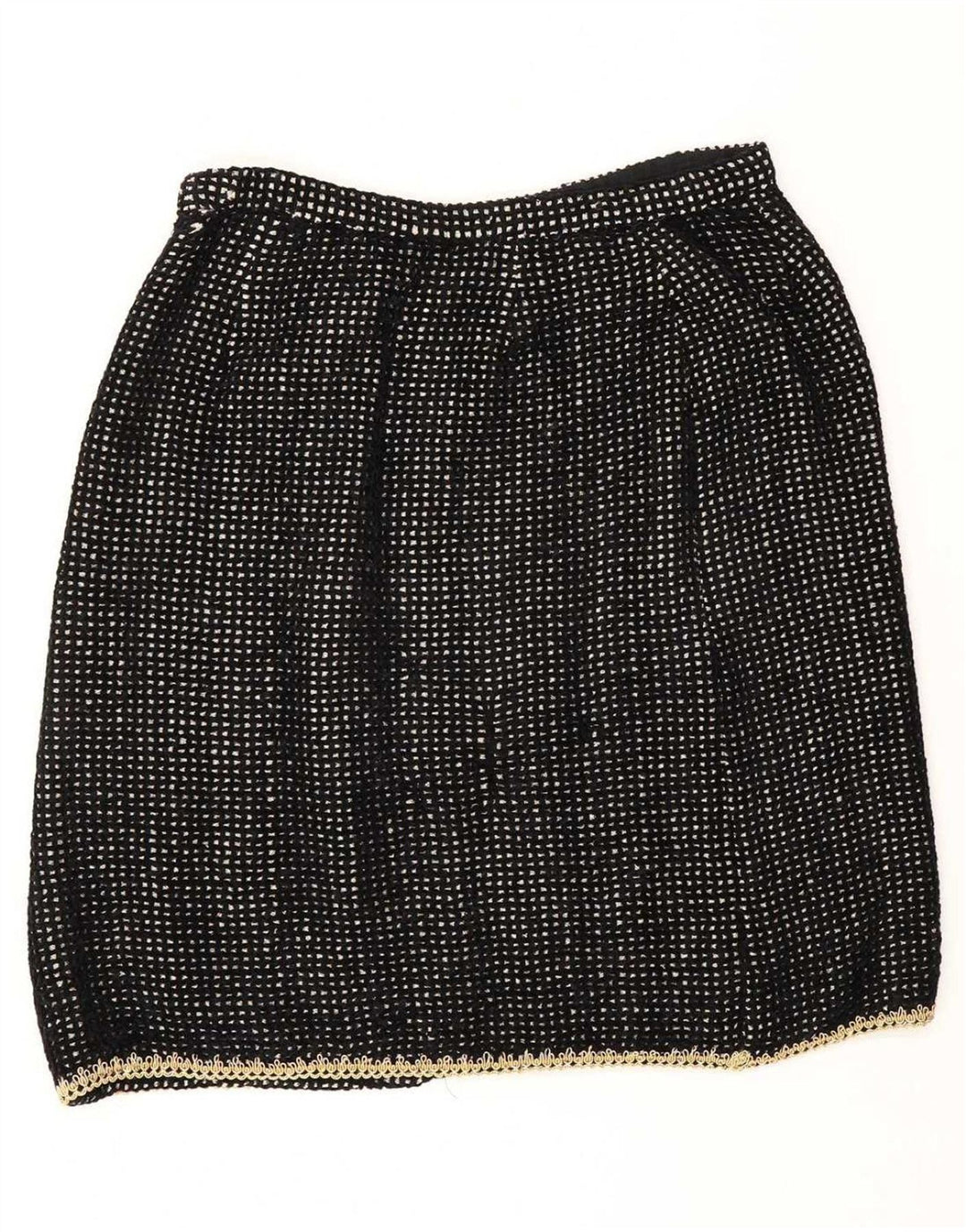 Vintage Damen 2-teiliges Rockset UK 14 Medium W30 Schwarz Geometrisch