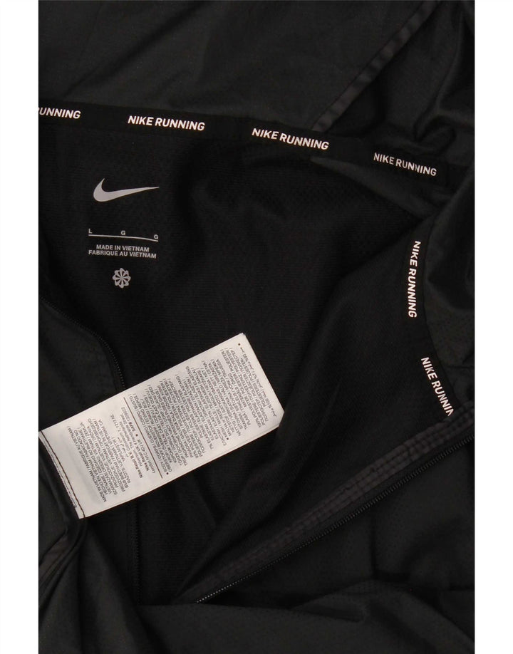 Nike Herren-Trainingsanzug mit Kapuze, große Jacke aus schwarzem Polyester