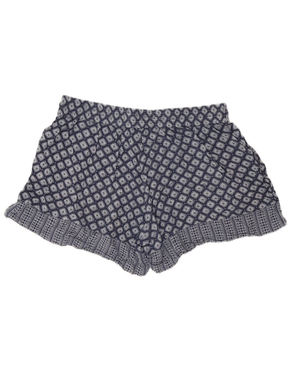 Fat Face Freizeitshorts für Damen UK 16 Large W34 Marineblaue geometrische Viskose