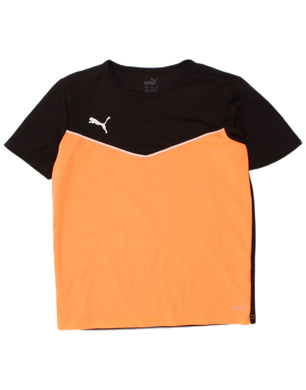 Puma T-Shirt für Jungen, 11–12 Jahre, schwarzes Colourblock-Polyester