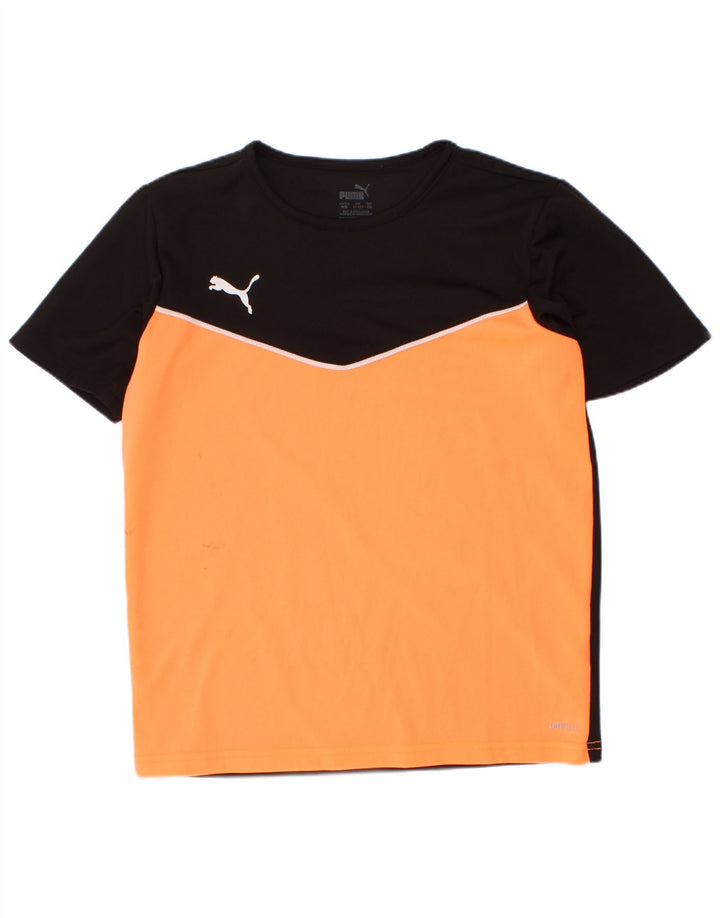 Puma T-Shirt für Jungen, 11–12 Jahre, schwarzes Colourblock-Polyester