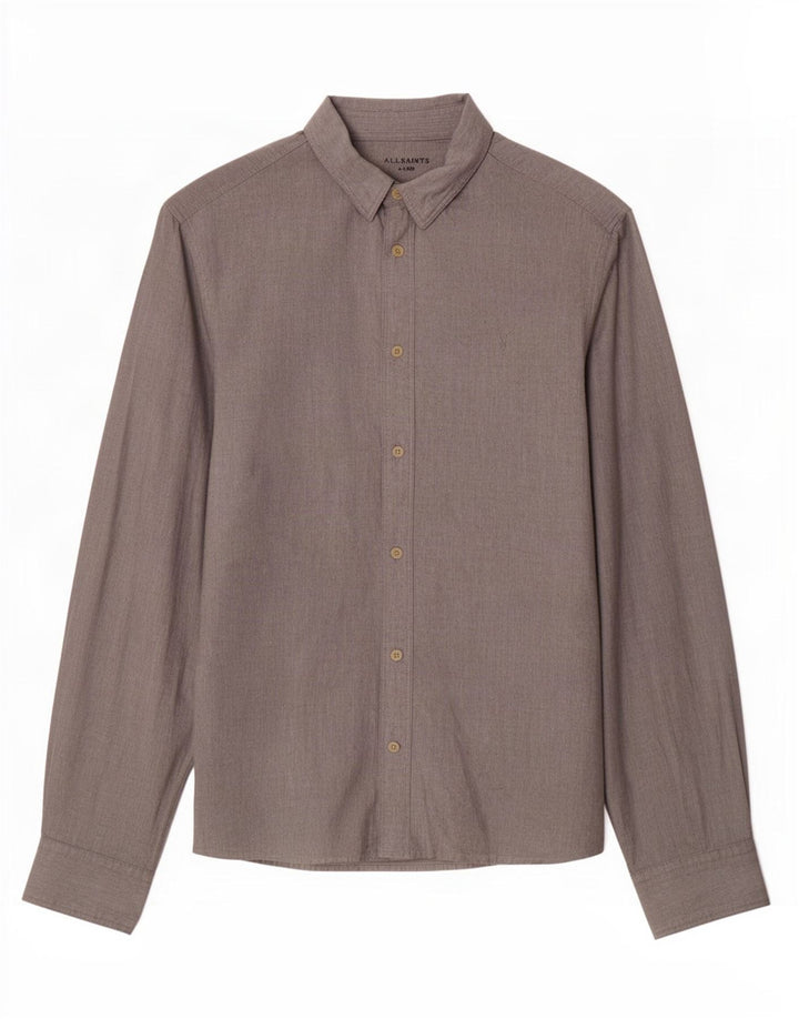 All Saints Herrenhemd XL Grau Baumwolle