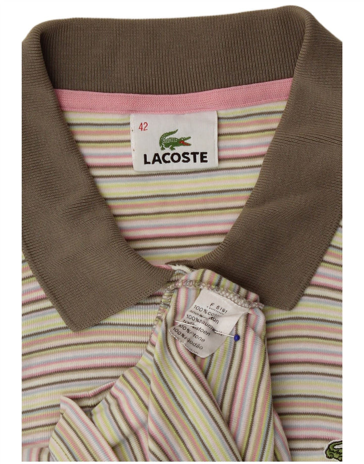 Lacoste Damen-Poloshirt IT 42, groß, mehrfarbig, gestreift, Baumwolle
