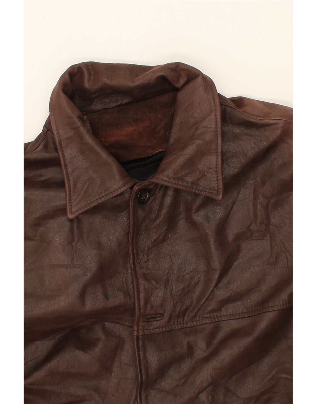 VINTAGE Herren Ledermantel IT 58 4XL Braunes Leder