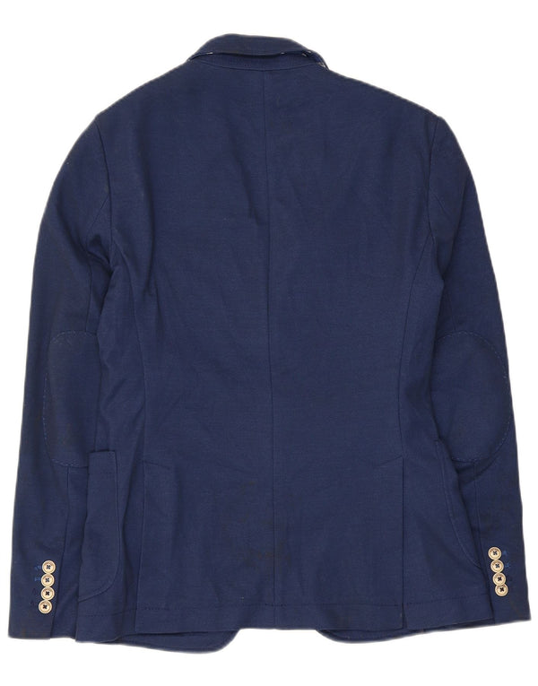 Zara Herren-Blazerjacke mit 2 Knöpfen, EU 46, klein, marineblau, Polyester