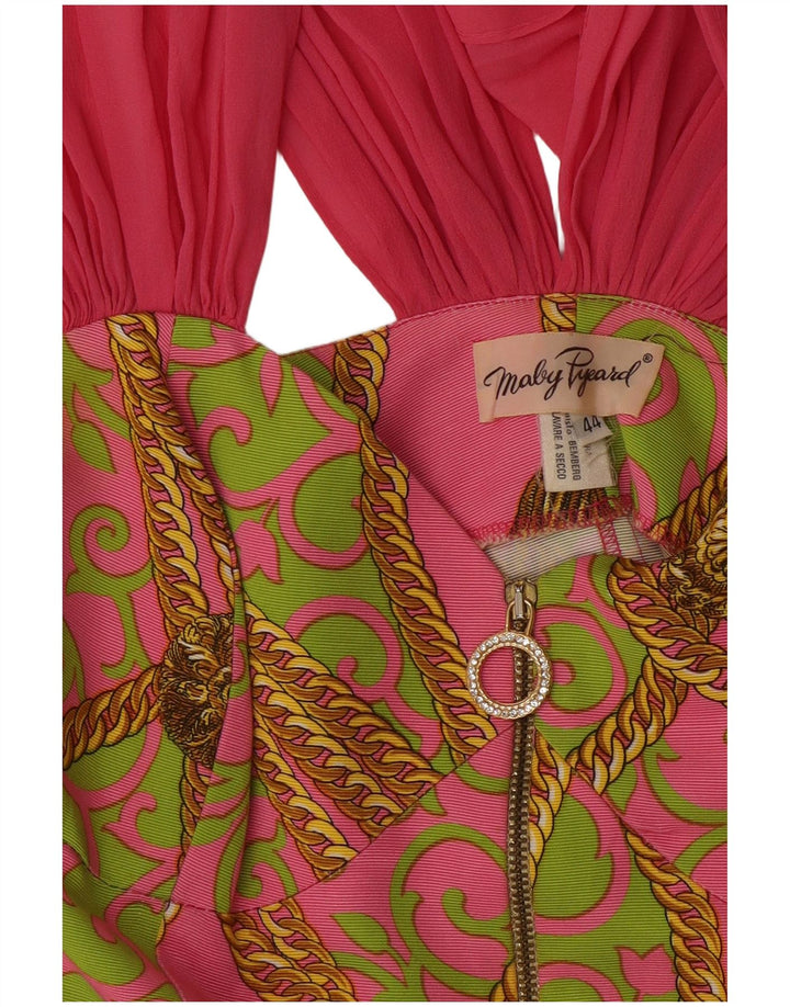 Vintage Damen Grafik 2-teiliges Rock-Set IT 44 Medium W28 Rosa Paisley