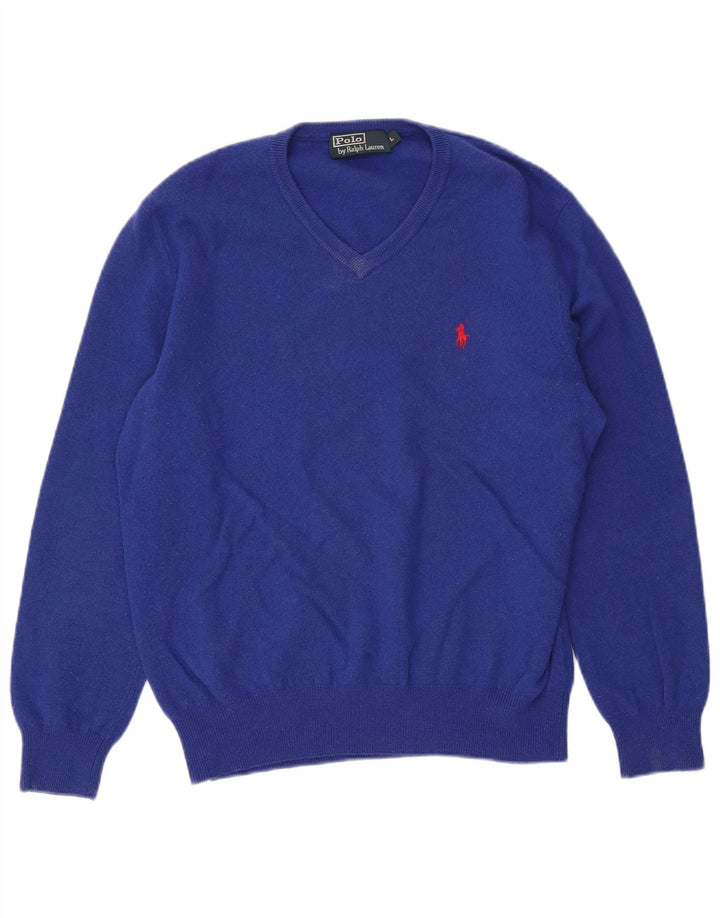 Polo Ralph Lauren Herren-Pullover mit V-Ausschnitt, Größe L, Blau