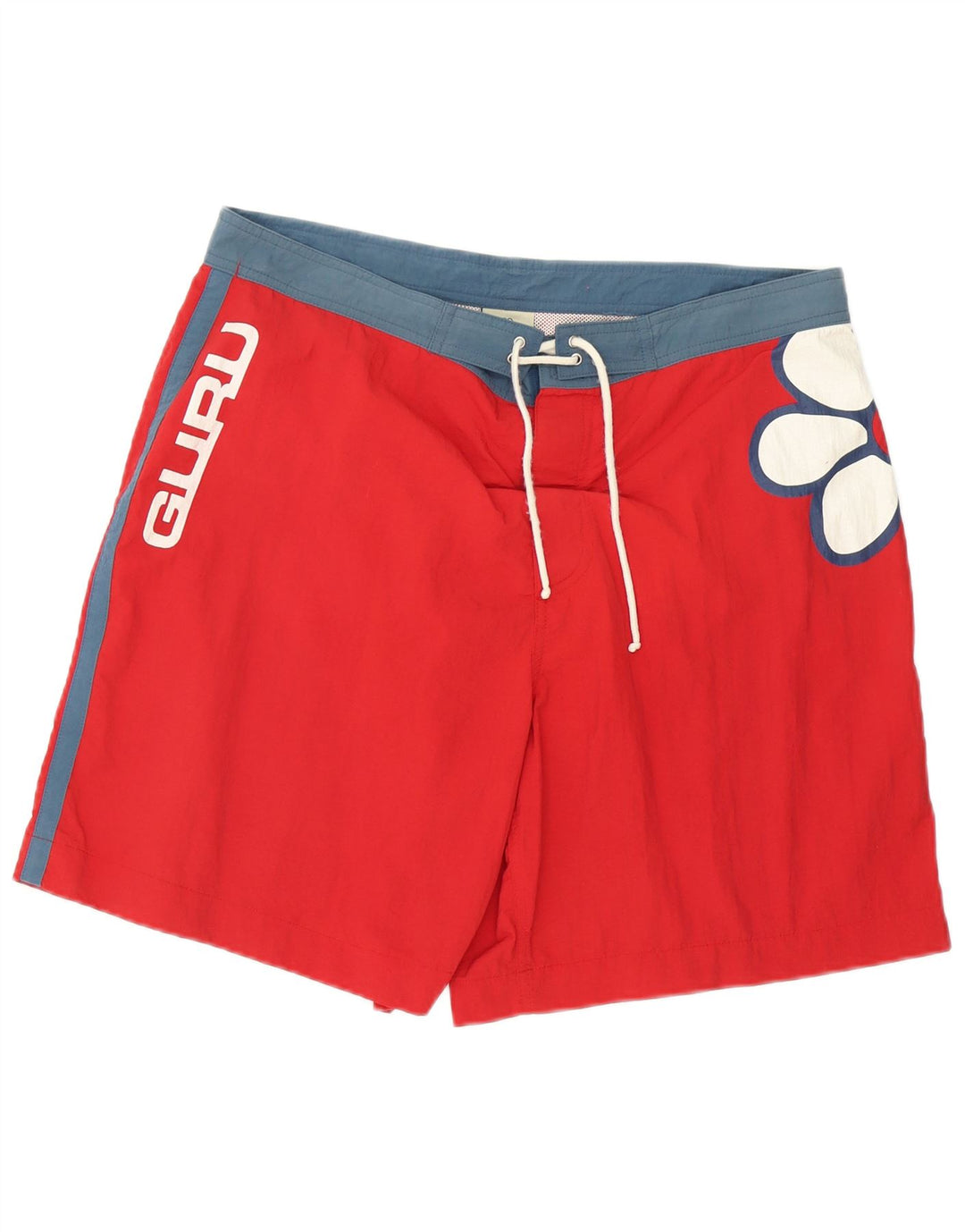 Guru Herren-Badeshorts mit Grafik, groß, rot, Farbblock