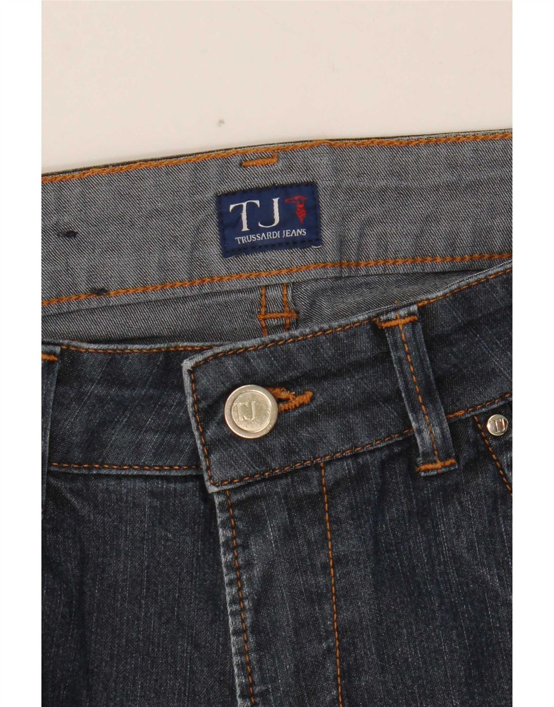 Trussardi Damen Slim Jeans W28 L28 Blaue Baumwolle