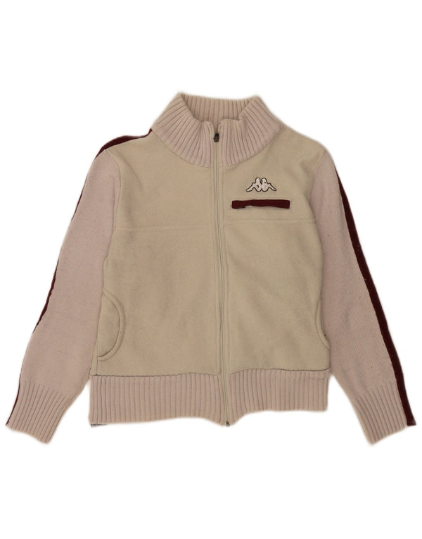 Kappa Damen Fleecejacke UK 10 Small Beige Colourblock Polyester Sports