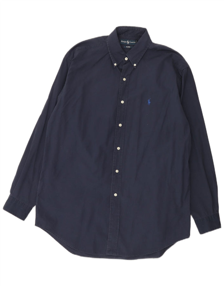 Ralph Lauren Herren-Blake-Hemd aus mittelblauer Baumwolle in Marineblau