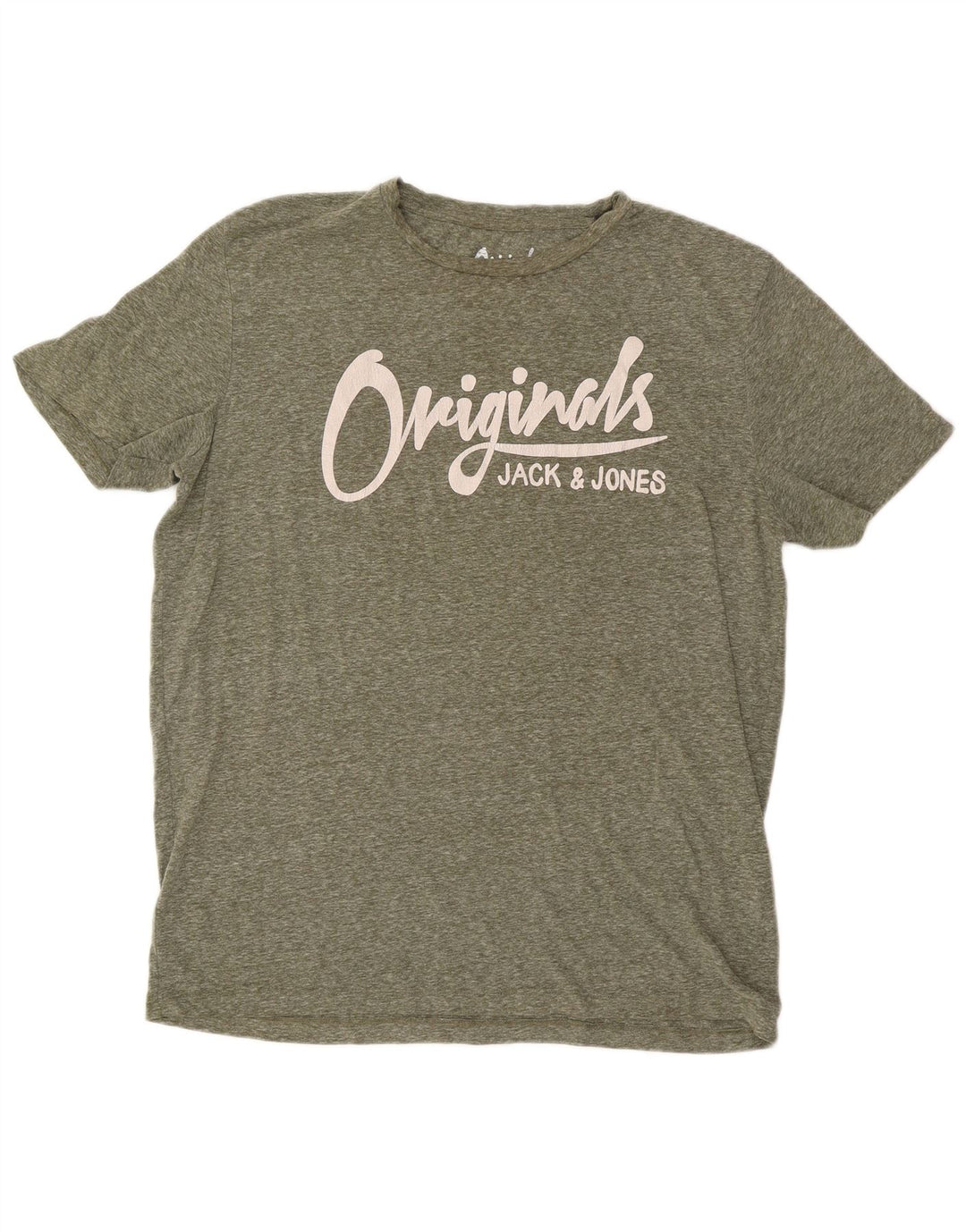 Jack & Jones Herren Grafik-T-Shirt-Oberteil XL Khaki meliert aus Polyester