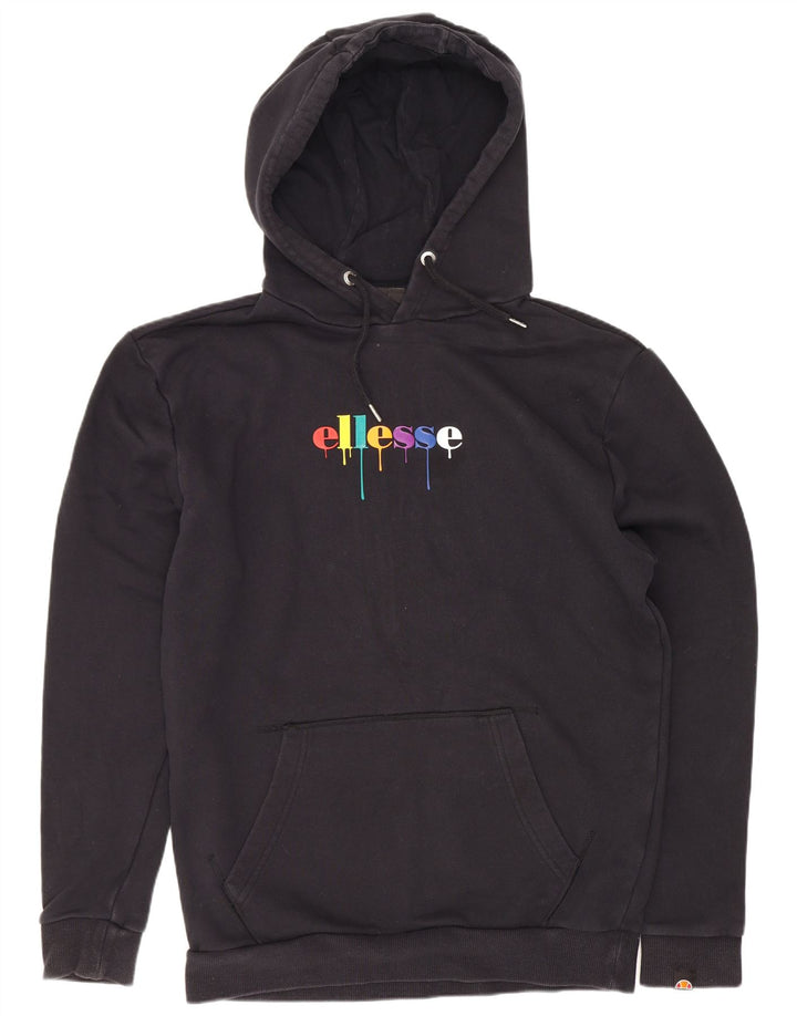 Ellesse Herren-Kapuzenpullover mit Grafik, mittelschwarze Baumwolle