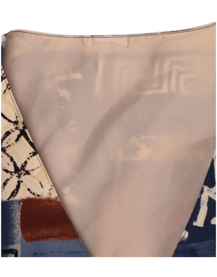 VINTAGE Damen Weste UK 12 Medium Mehrfarbig Patchwork