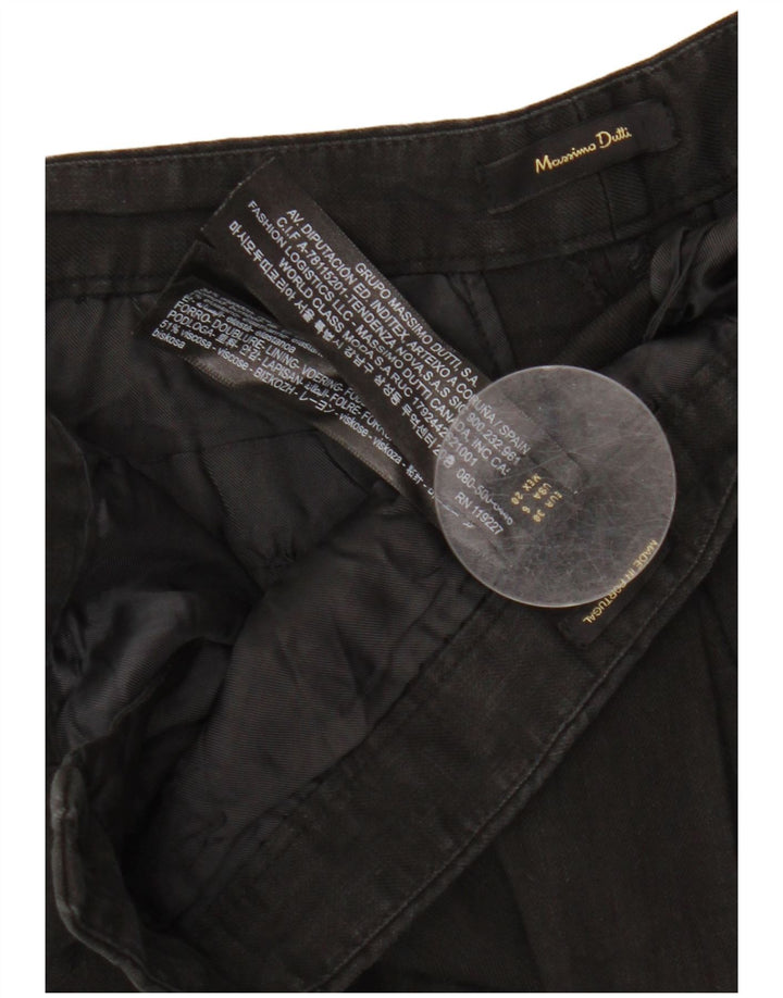 Massimo Dutti Damen Chinohose EU 38 Small W28 L25 Schwarzes Leinen