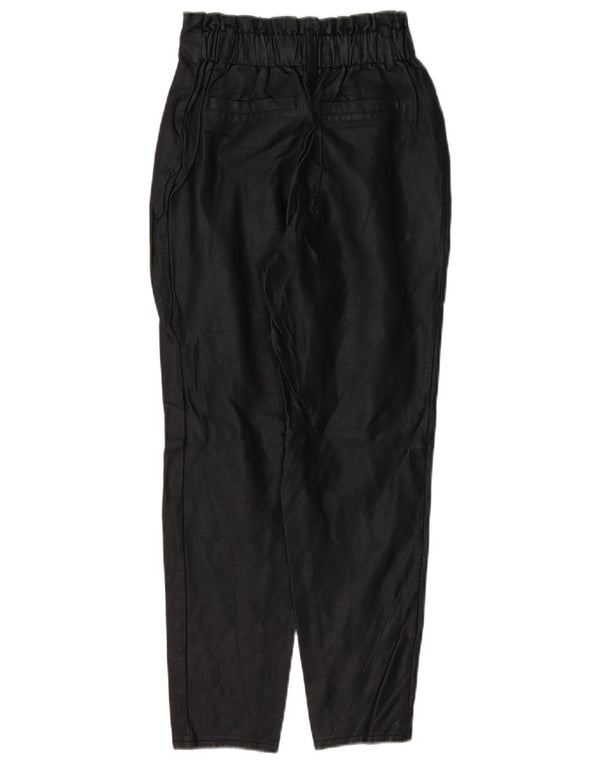 Lipsy Damen-Hosen aus Kunstleder mit hoher Taille, konisch zulaufend, UK 6, XS, W26, L25, Schwarz