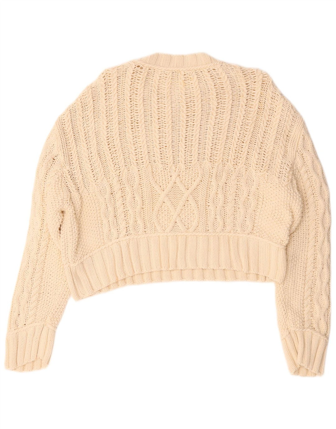 Zara Damen-Pullover, übergroß, mit Rundhalsausschnitt, Gr. 14, Mittelbeige