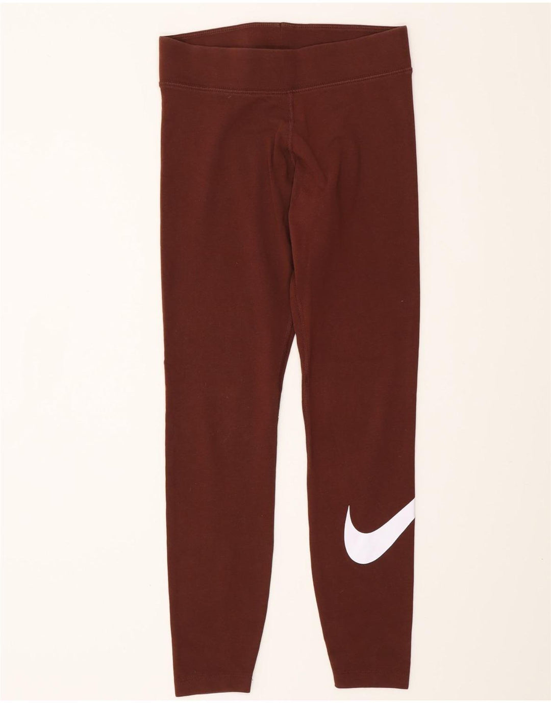NIKE Womens Graphic Leggings UK 10 Small  Maroon Cotton