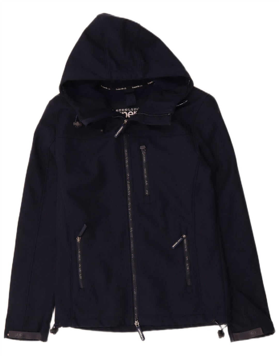 SUPERDRY Womens Windtrekker Windbreaker Jacket UK 14 Medium Navy Blue