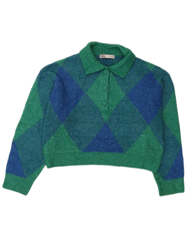 Zara Damen-Pullover, übergroß, Rollkragenpullover, Gr. 40, Größe L, Grün, Retro