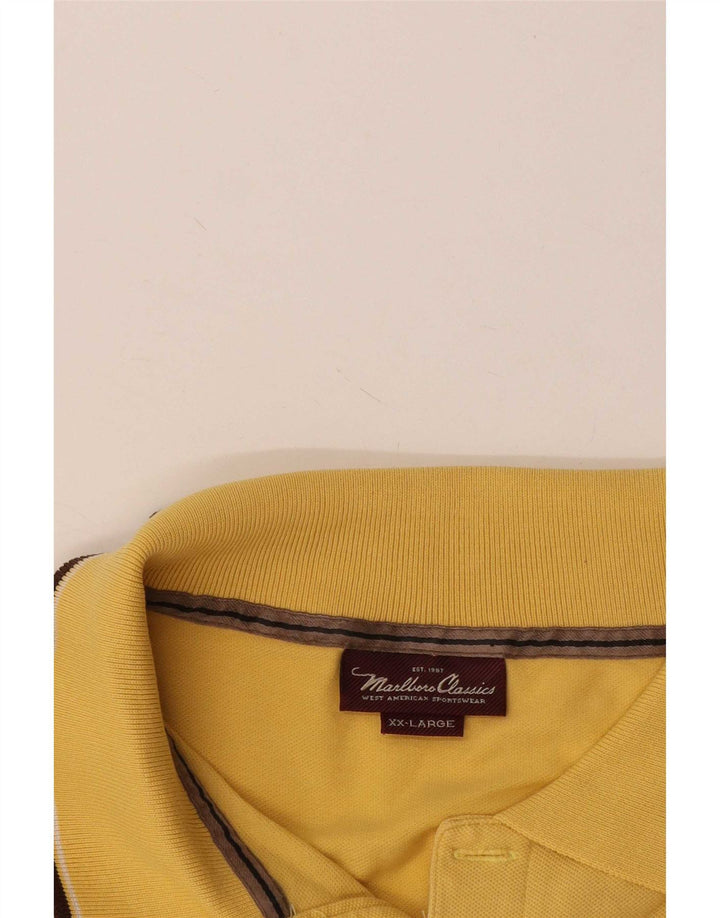 Marlboro Classics Herren Poloshirt 2XL Gelb gestreift