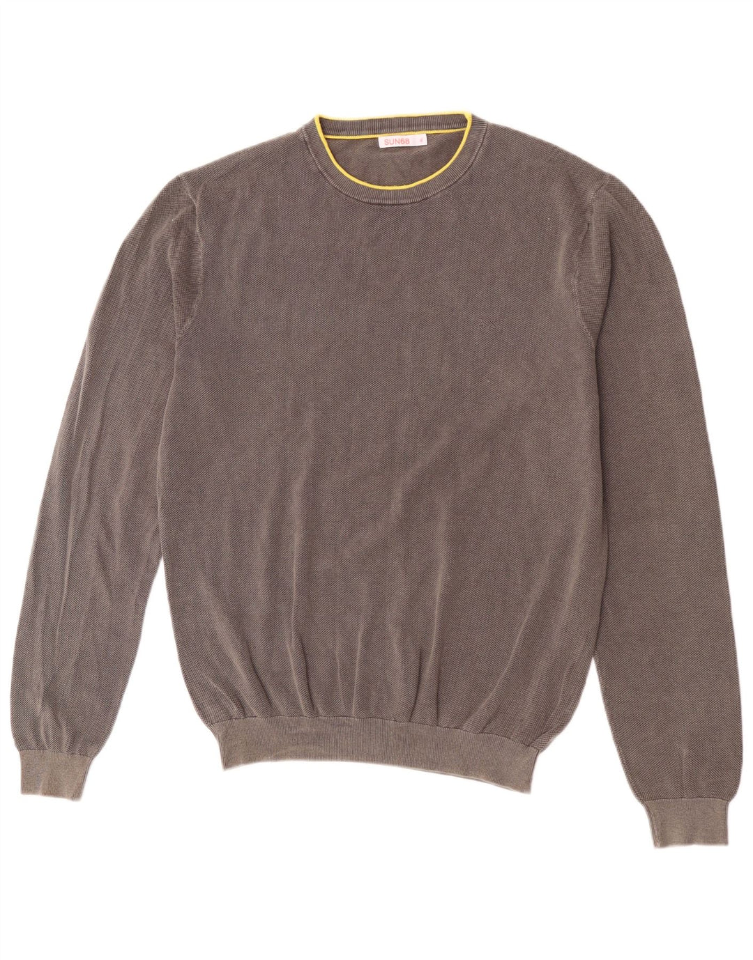 Sun68 Herren-Pullover mit Rundhalsausschnitt, XL, graue Baumwolle
