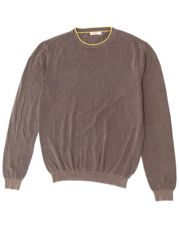 Sun68 Herren-Pullover mit Rundhalsausschnitt, XL, graue Baumwolle