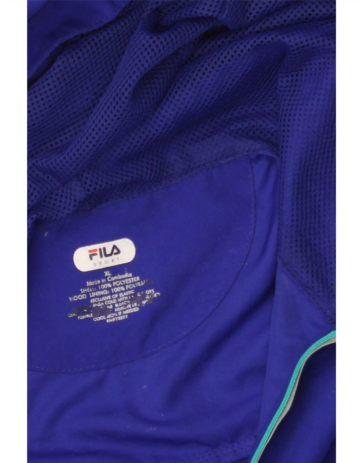 FILA Womens Graphic Pullover Tracksuit Top Jacket UK 18 XL Blue Polyester Vintage Fila and Second-Hand Fila from Messina Hembry 