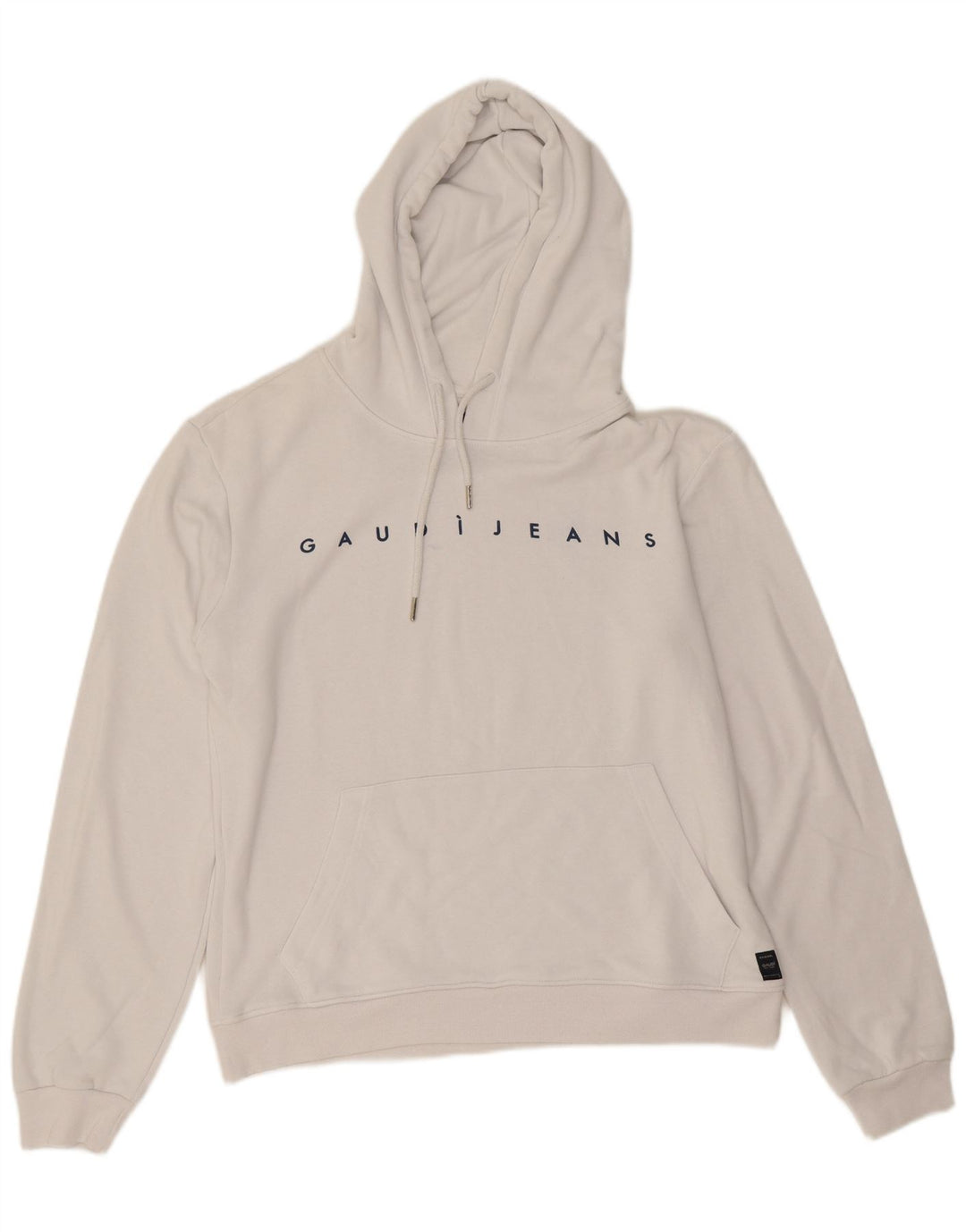 Gaudi Herren-Kapuzenpullover mit Grafik, groß, aus weißer Baumwolle