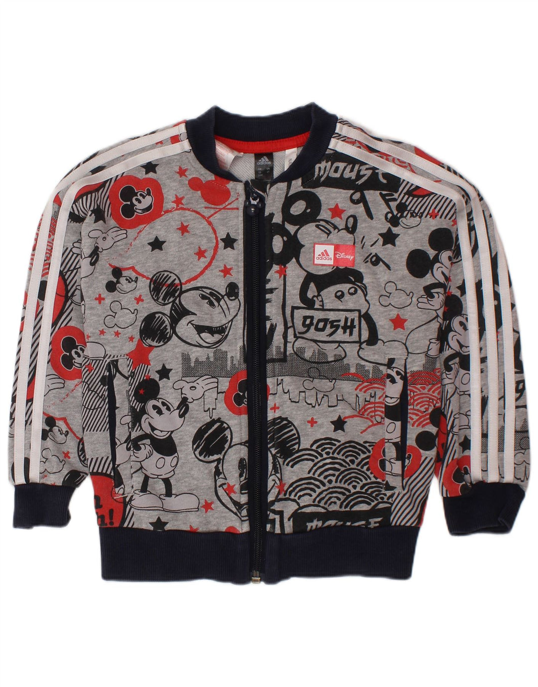 ADIDAS Baby-Jungen-Trainingsanzug mit Mickey-Mouse-Oberteil, Jacke, 18–24 Monate, Grau