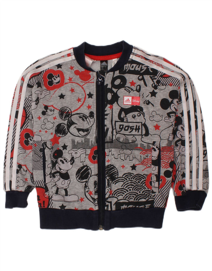 ADIDAS Baby-Jungen-Trainingsanzug mit Mickey-Mouse-Oberteil, Jacke, 18–24 Monate, Grau