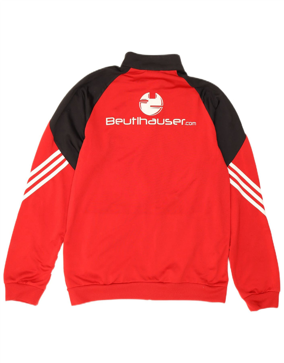 Adidas Herren-Trainingsanzugoberteil mit Grafik, Mittelrotes Farbblock-Polyester