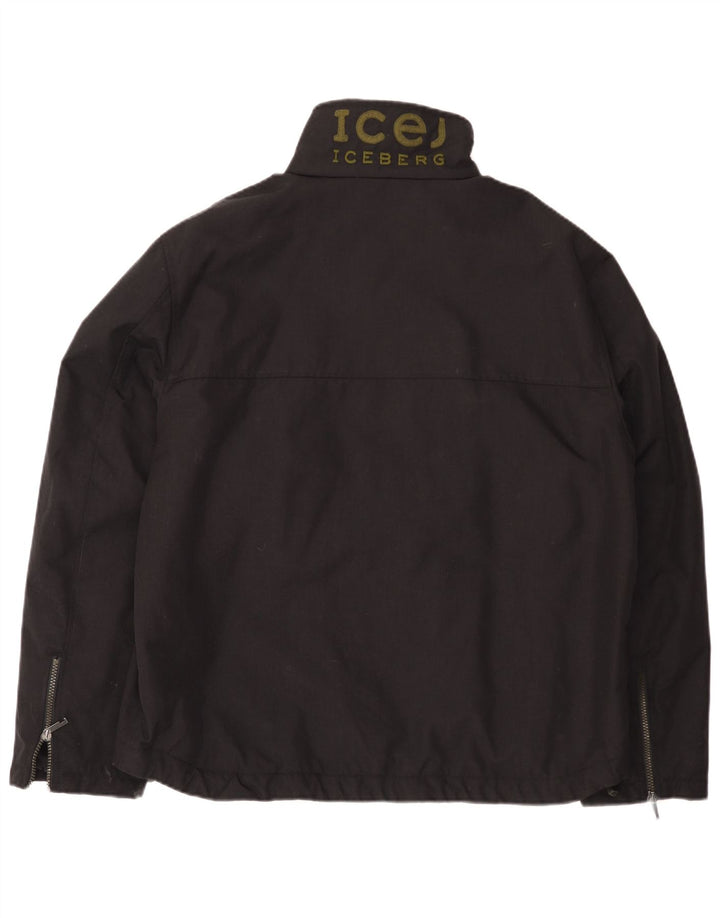 Iceberg Herren Graphic Windjacke IT 56 3XL Schwarz Polyamid