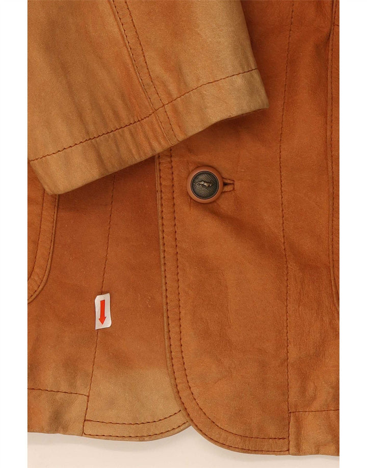 Vintage Herren 3 Knopf Leder Blazer Jacke EU 58 4XL Braun