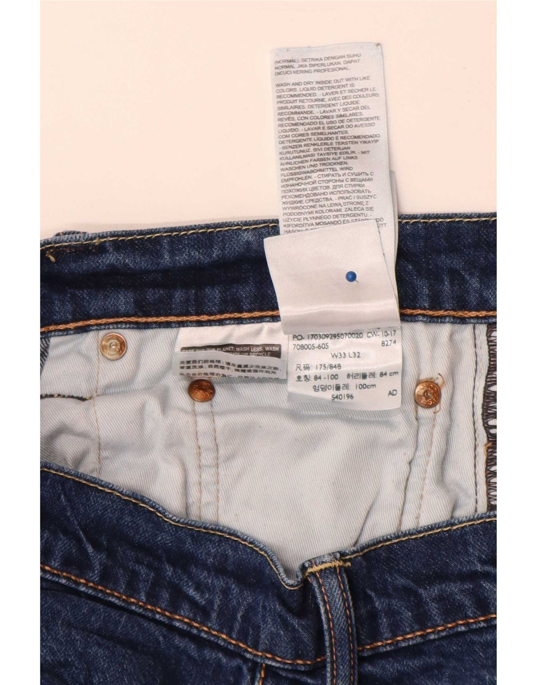 Levi's Herren 502 Slim Tapered Jeans W33 L32 Blaue Baumwolle
