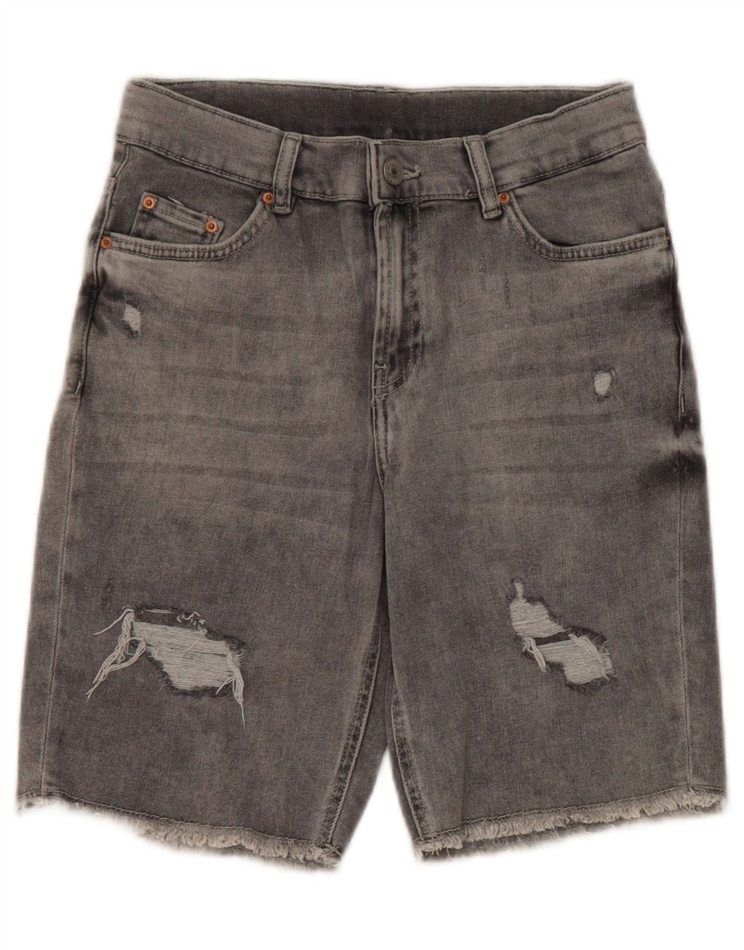 Zara Distressed Denim Shorts für Jungen, 13–14 Jahre, W26, graues Polyester