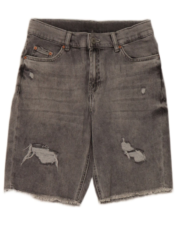 Zara Distressed Denim Shorts für Jungen, 13–14 Jahre, W26, graues Polyester