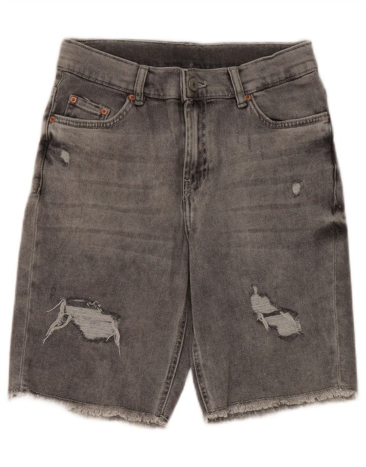 Zara Distressed Denim Shorts für Jungen, 13–14 Jahre, W26, graues Polyester