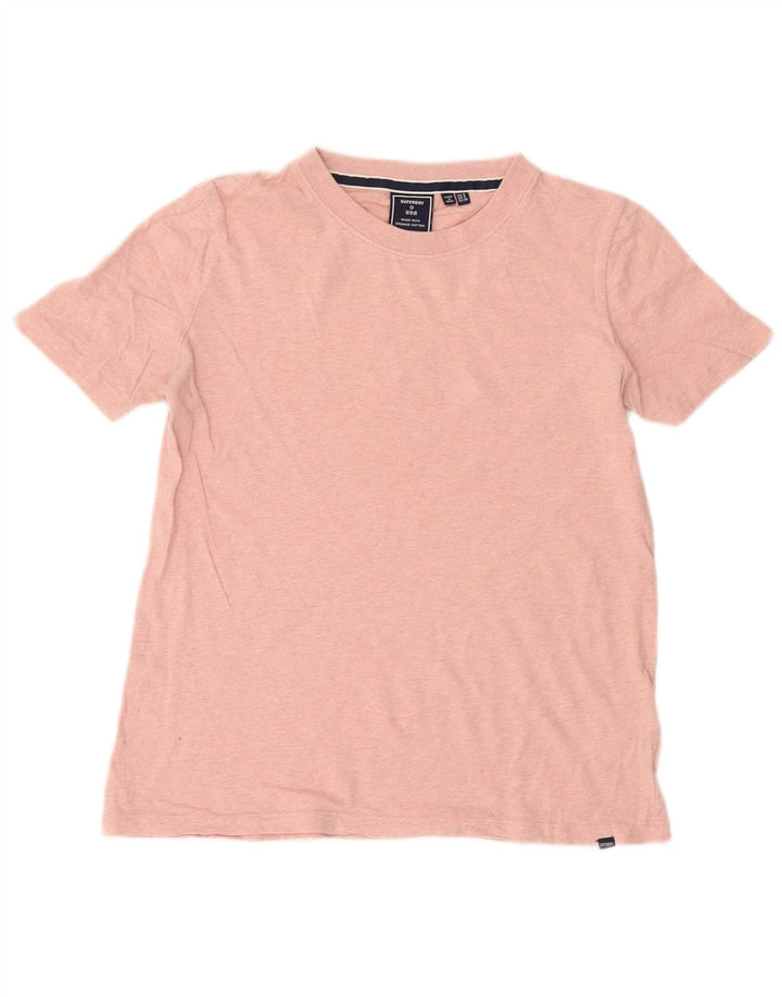 Superdry Damen T-Shirt Top UK 8 Small Rosa Baumwolle