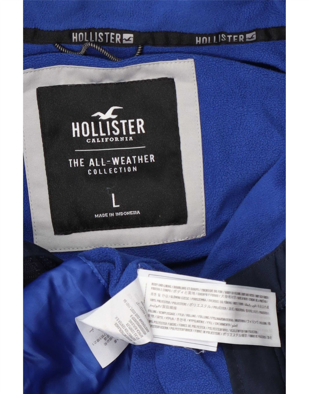 Hollister Herren-Windbreakerjacke mit Kapuze, UK 40, Größe L, Marineblau, Polyester