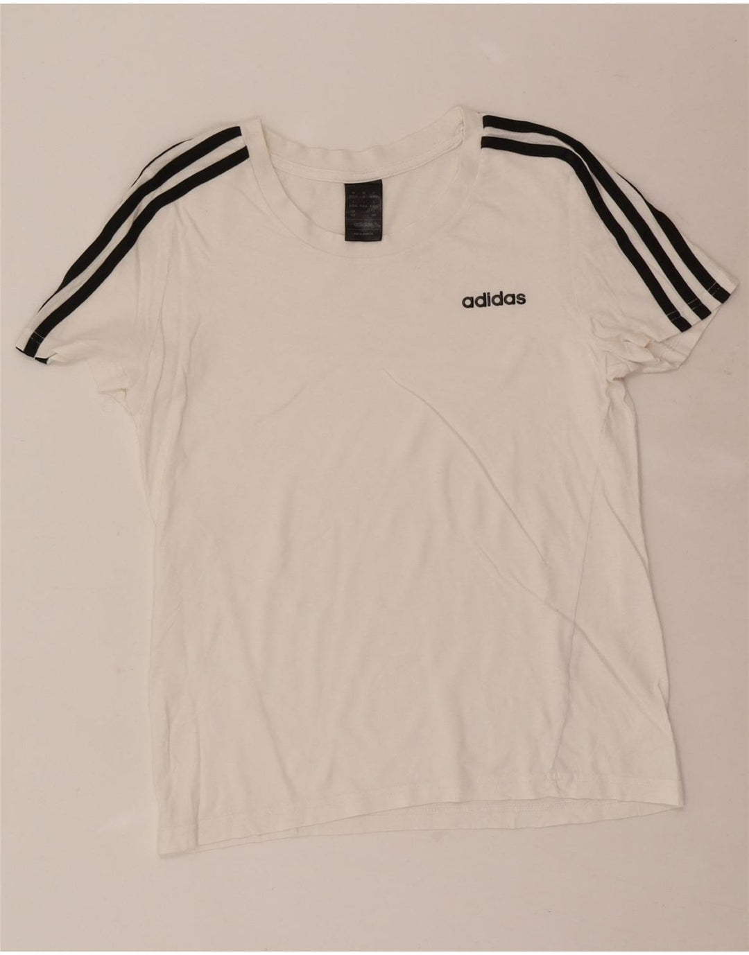 Adidas Damen T-Shirt Top UK 12/14 Medium Weiß