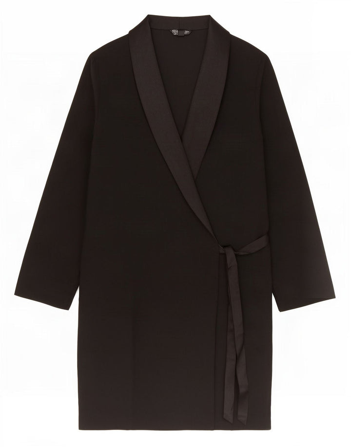 Topshop Damen Wickelkleid UK 8 Small Schwarz Polyester
