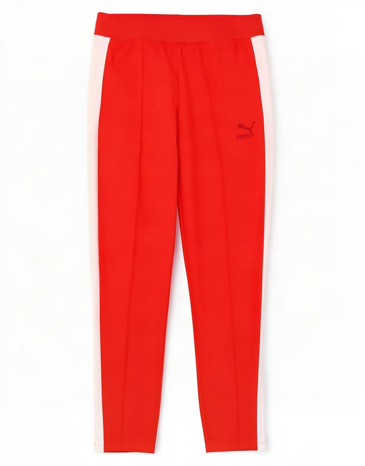 Puma Damen-Trainingshose UK 12 Mittelrotes Colourblock-Polyester