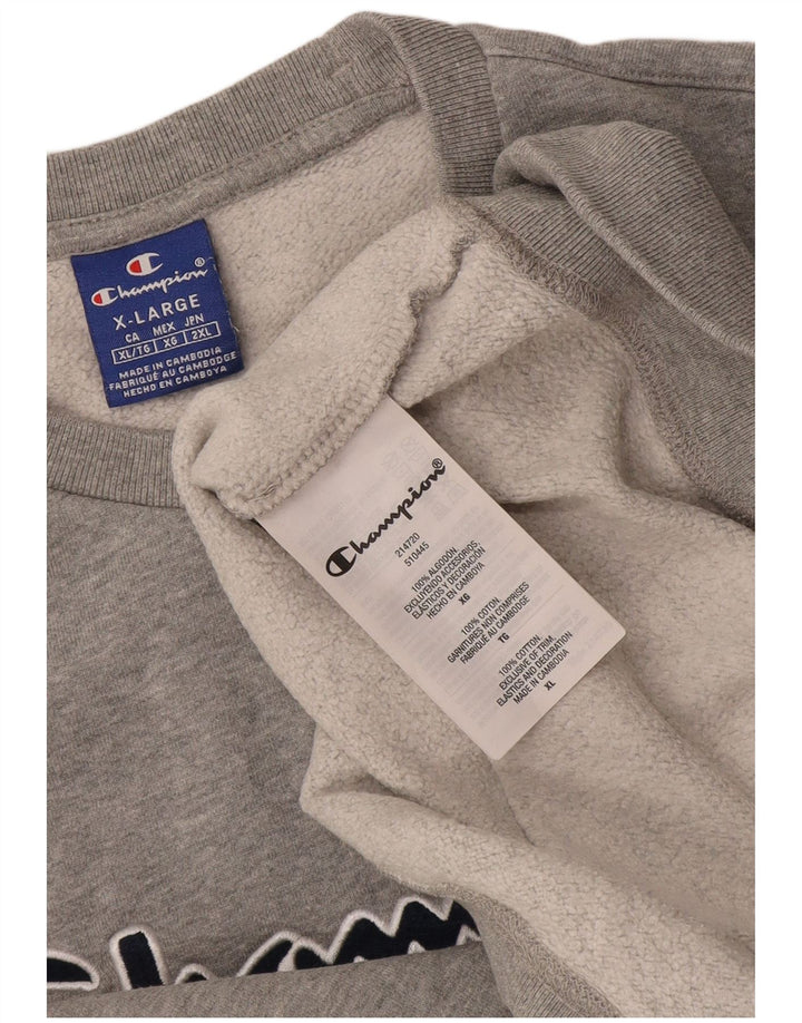 Champion Herren Grafik-Sweatshirt-Pullover XL aus grauer Baumwolle