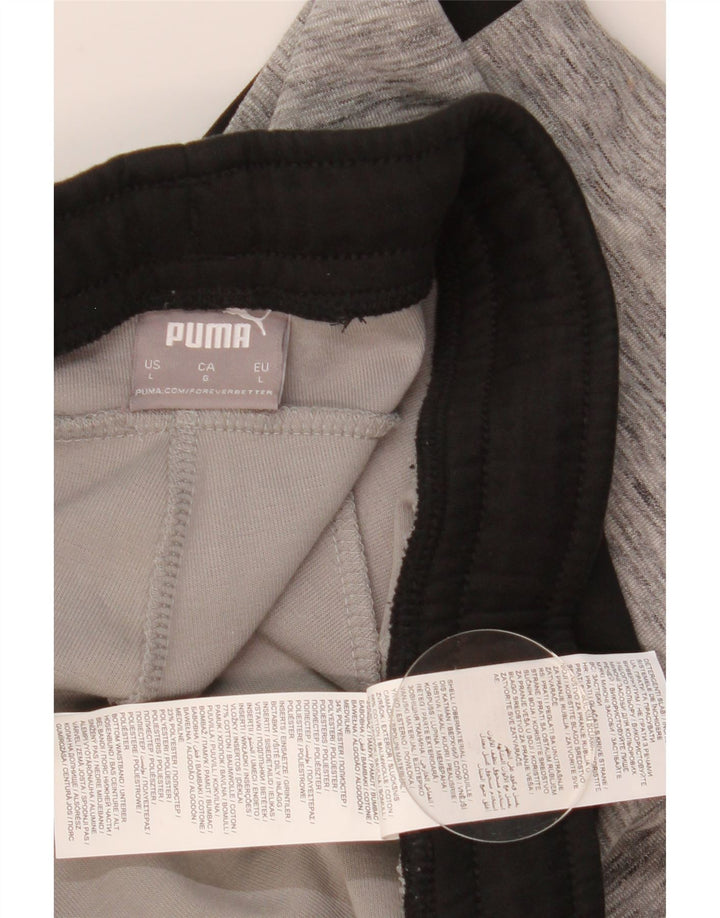 Puma Herren-Trainingshose, große graue Colourblock-Baumwolle