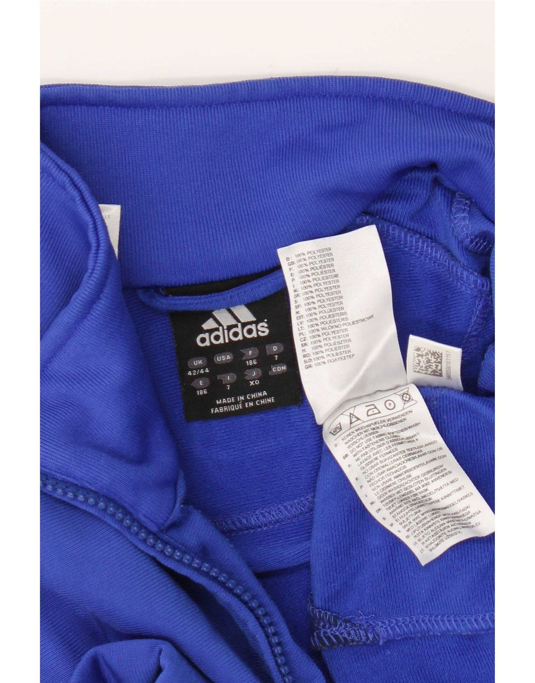 Adidas Herren-Trainingsanzugoberteil, UK-Größe 42/44, großes blaues Colourblock-Polyester