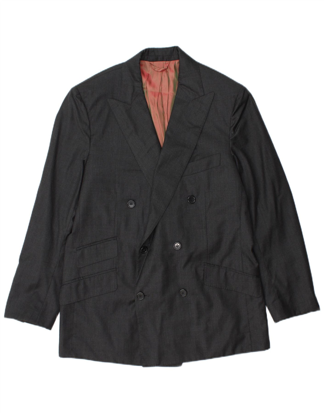 Loro Piana Herren Zweireihiger Blazer Jacke UK 40 Große graue Wolle