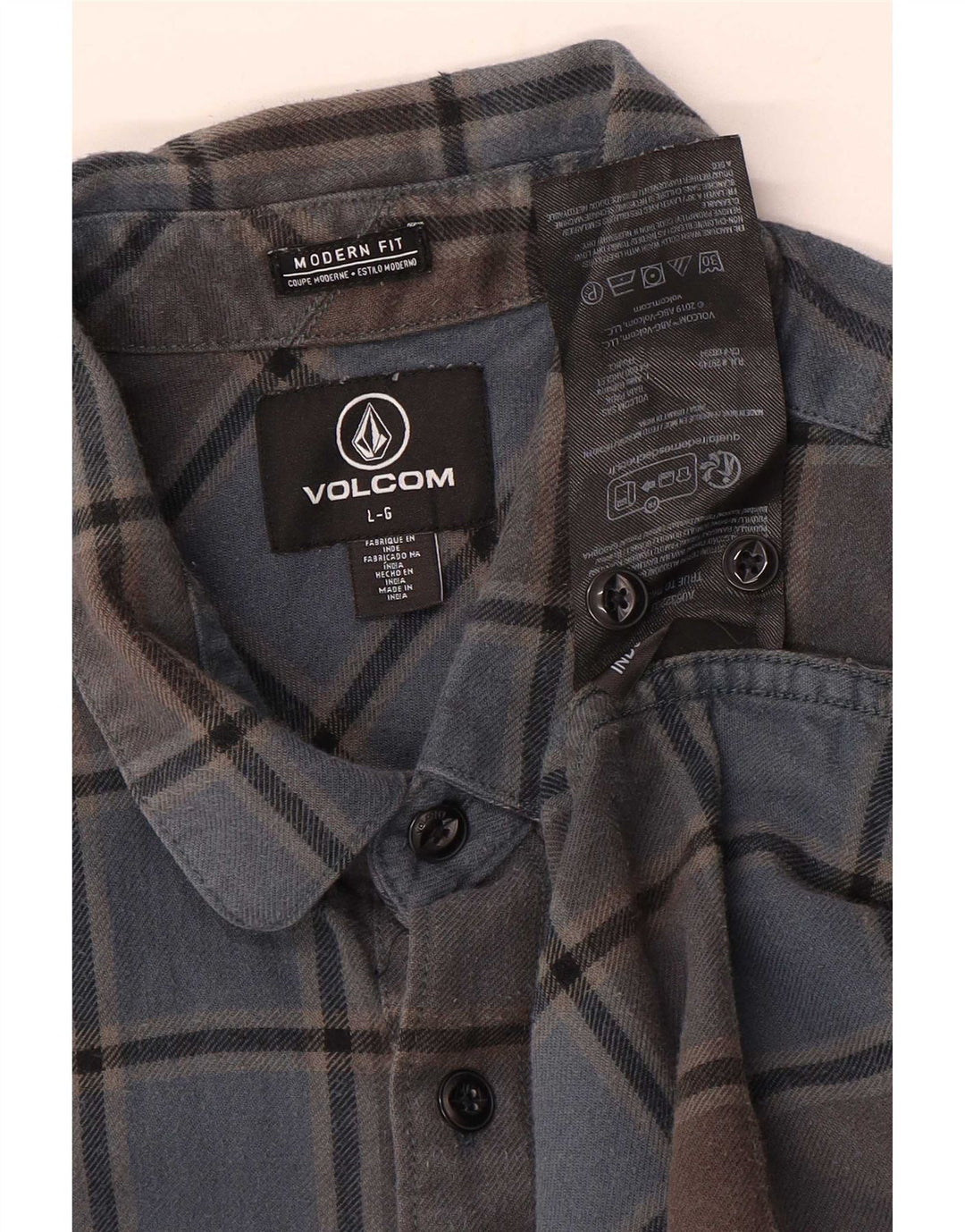Volcom Herren-Flanellhemd mit moderner Passform, groß, blau, kariert, Baumwolle